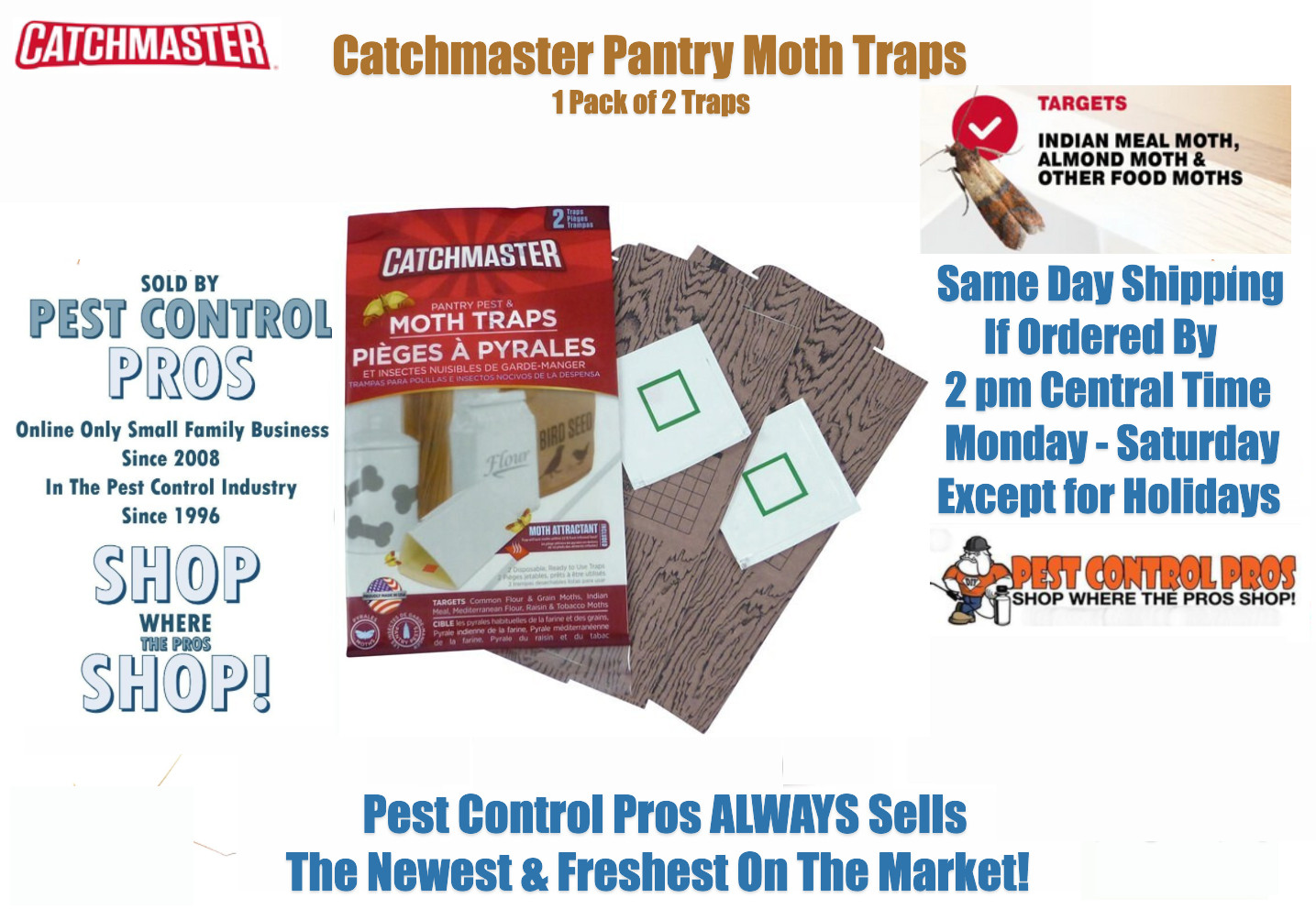 Catchmaster Pantry Moth Trap - Indian Meal Tobacco Control -...