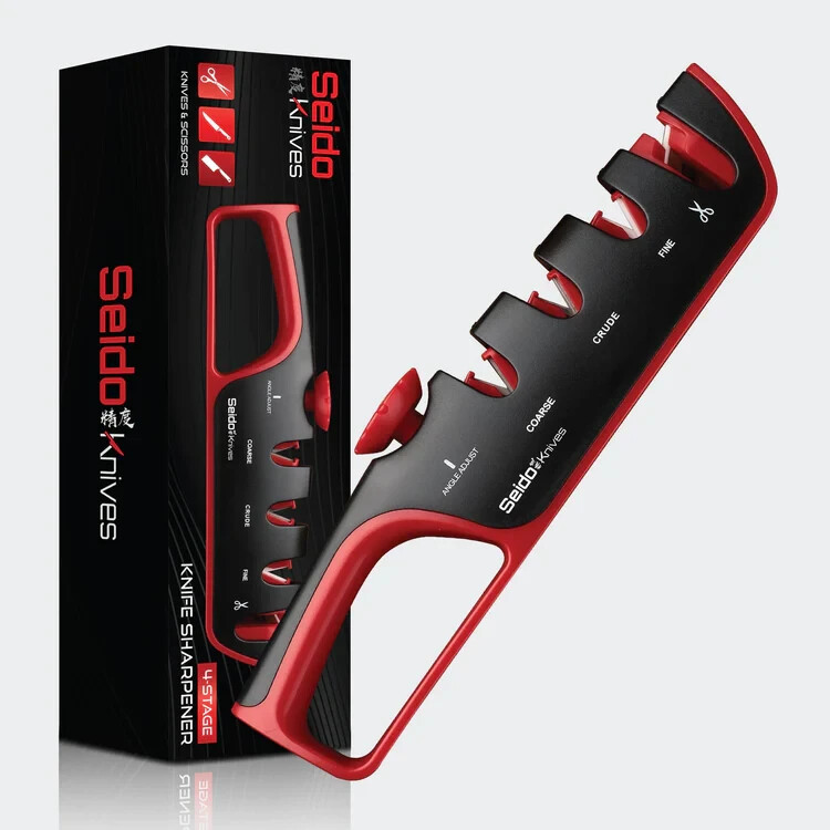 4-Stage Professional Knife Sharpener With Adjustable Angle G...