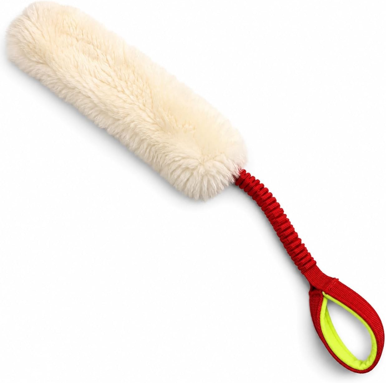 Sheepskin Dog Tug Toy – Bungee Handle