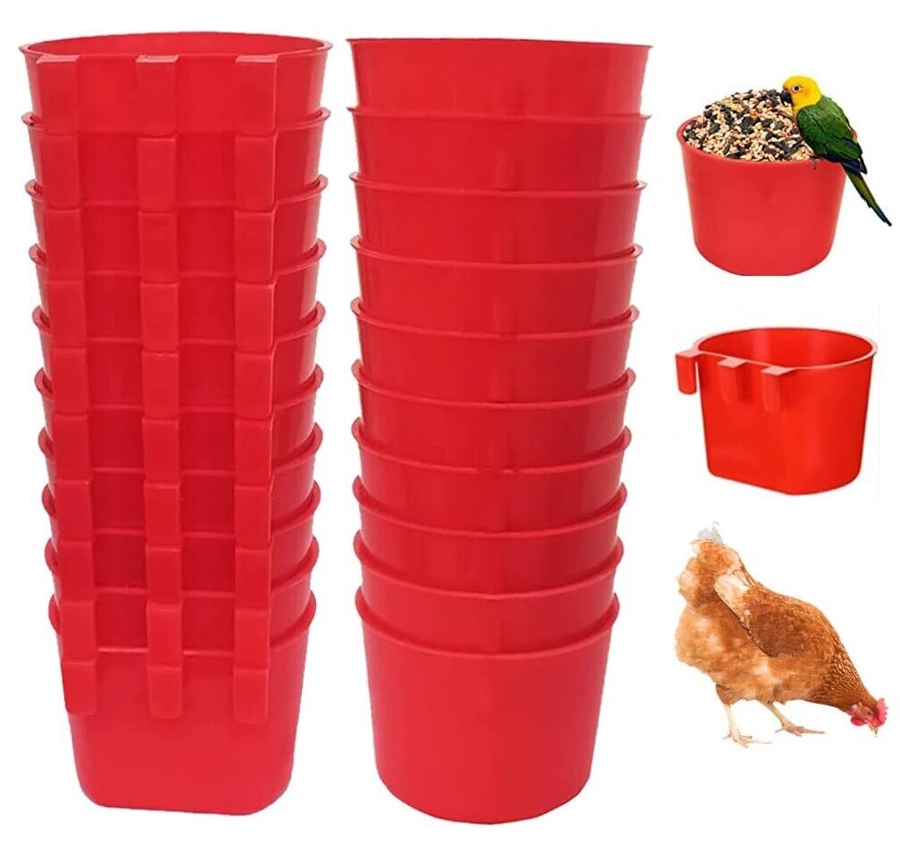 Cage Cup Hanging Water Feeder Poultry Gamefowl Rabbit Chicke...