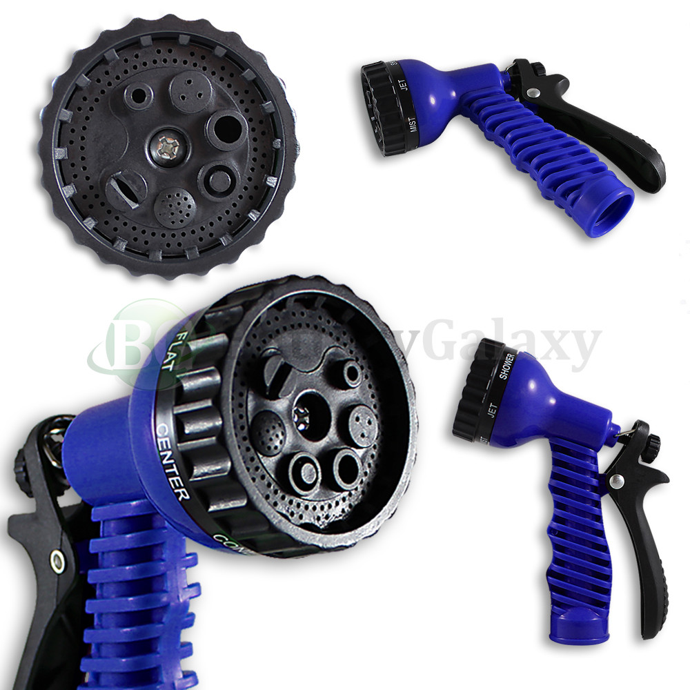 Blue Lawn Hose Nozzle Water Sprayer - 7 Spray Patterns - Pop...