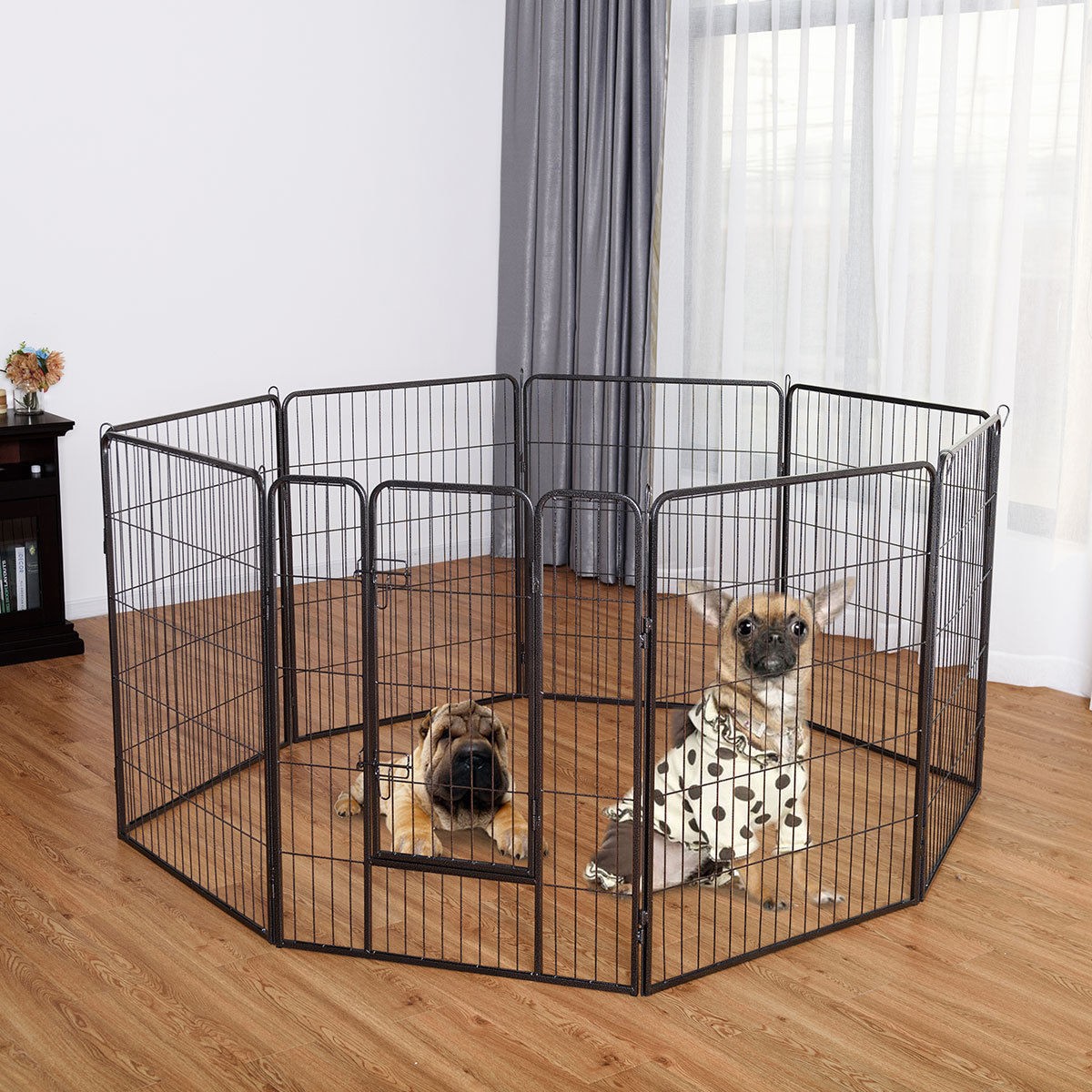 40" 8 Metal Panel Pet Playpen - Heavy Duty Dog & Cat Exercis...