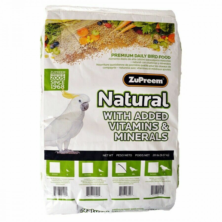 Zupreem Natural Parrot Conure Pellet Diet Bird Food Eclectus...