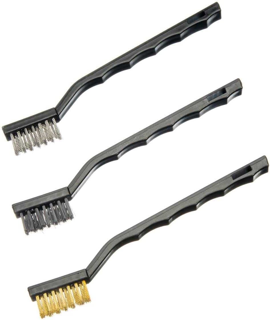 Toucan Mini Wire Brush Set — 3 Piece, Nylon Brass & Steel Br...