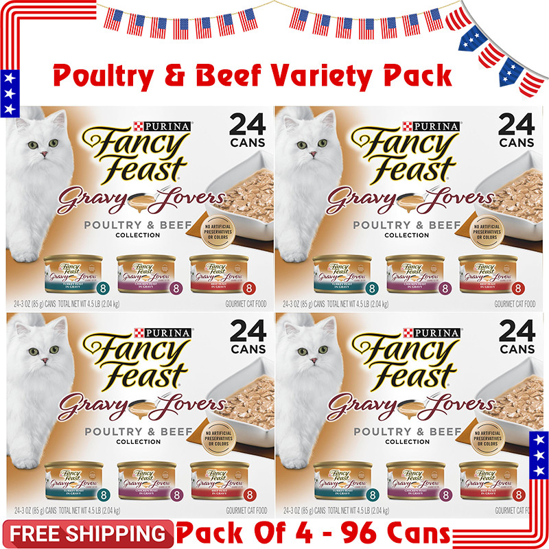 Gravy Lovers Wet Cat Food Poultry & Beef Variety Pack 24ct 3...