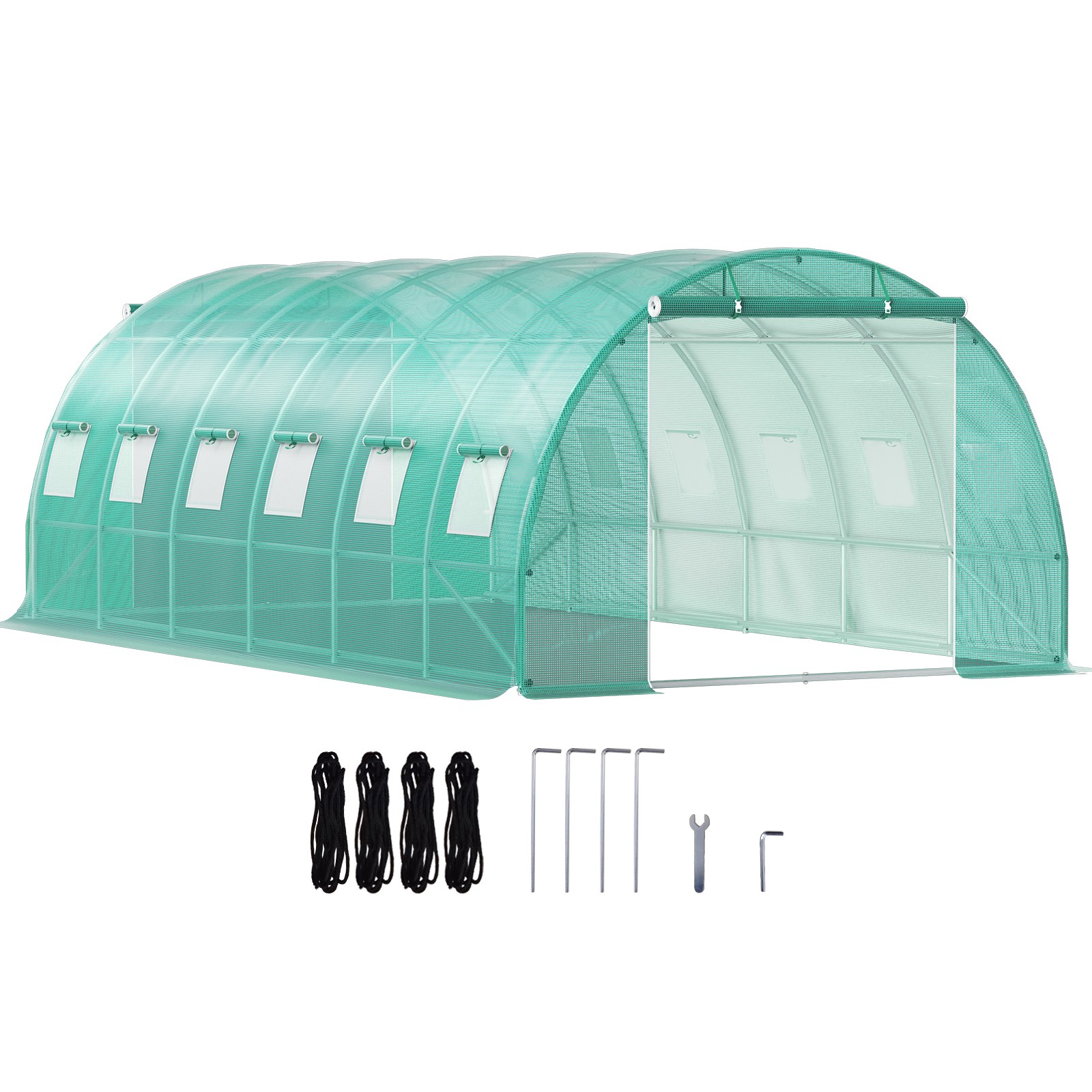 Walk-in Greenhouse - 20'x10'x7' Galvanized Gardening Planter...