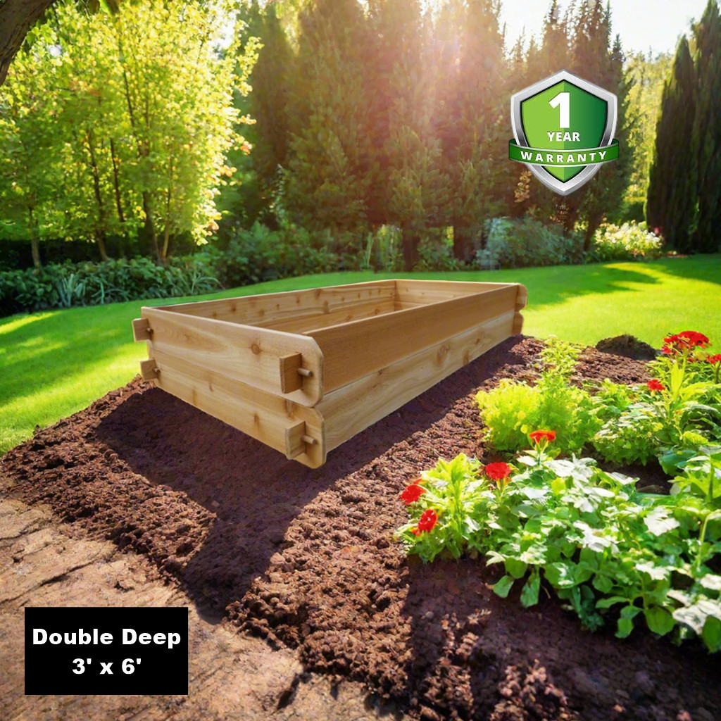 Timberlane Gardens Deep Raised Garden Bed Cedar Planter Kit...