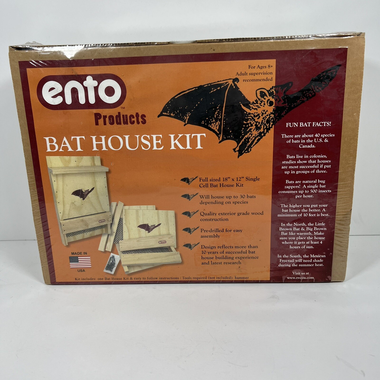 Ento Bat House Holds Up to 30 Bats DIY Kit