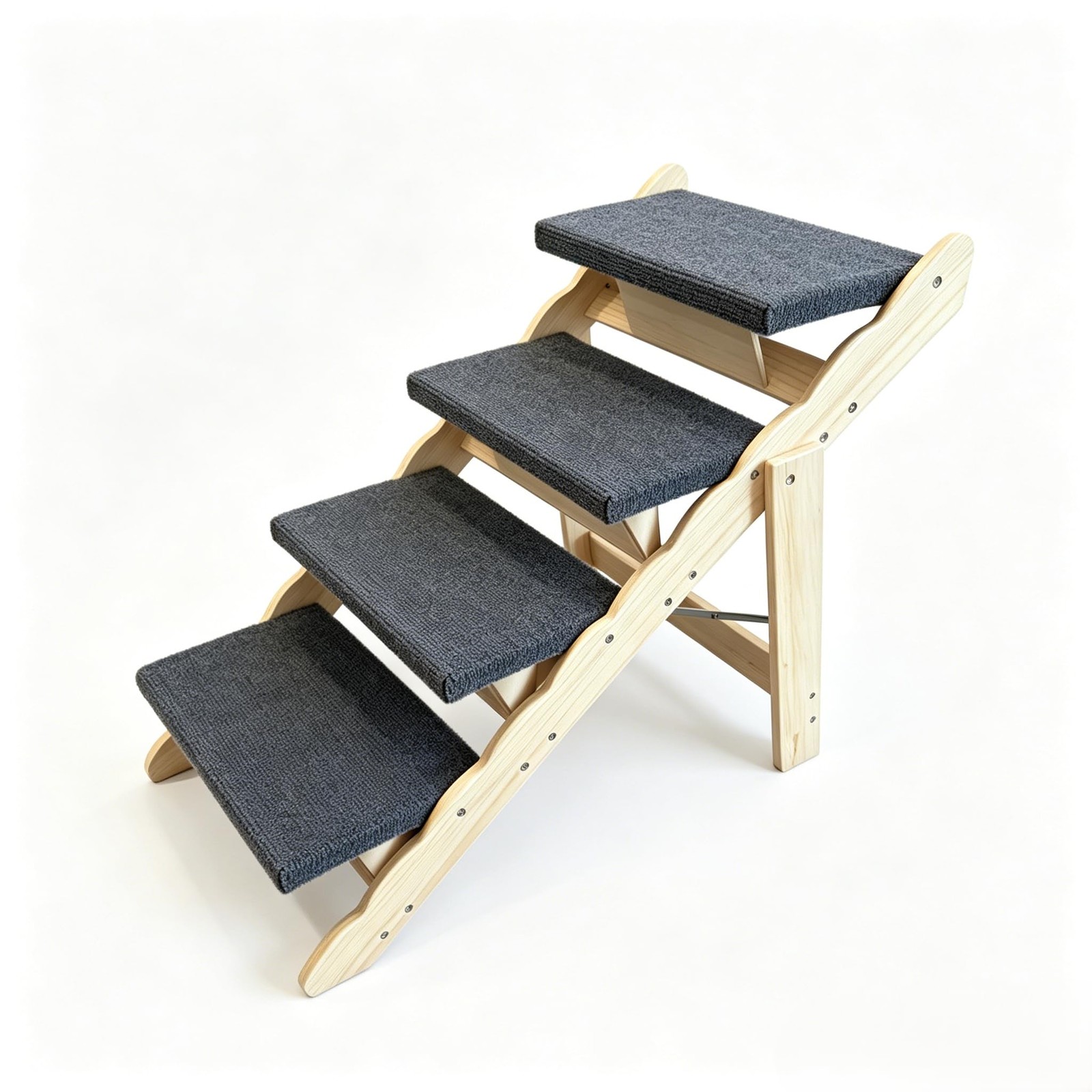 Wooden Pet Stairs & Dog Ramp - 3/4 Step, Up To 150lbs