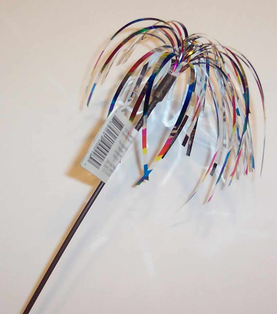Cat Toy Mylar Sparkler Wand — Kitten Ferret Feline Teaser Po...