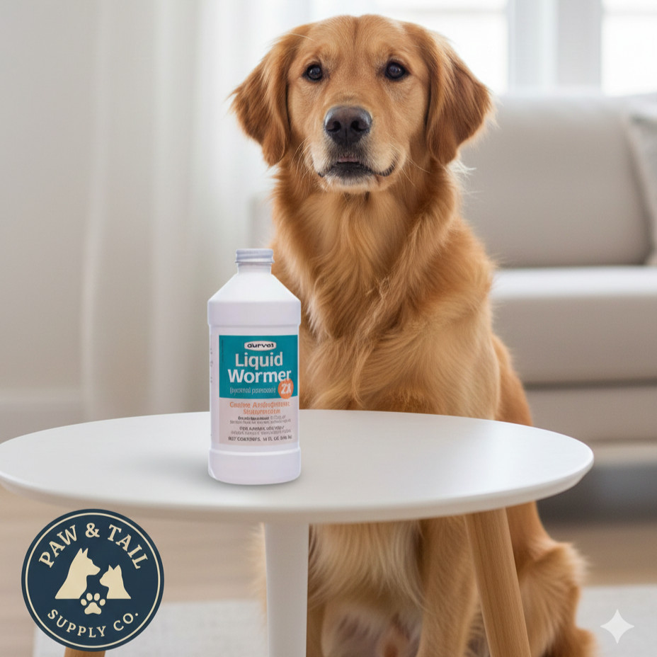 Durvet Liquid Wormer Hookworm & Roundworm Treatment for Dogs...
