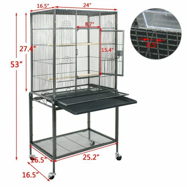 Pet Bird Cage 53" with Playtop, Perch & Stand for Cockatiel,...
