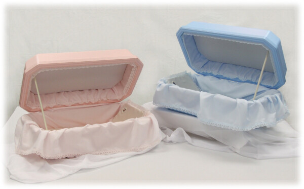 Traditional Pink & Blue Deluxe Style Pet Casket - 24 Units