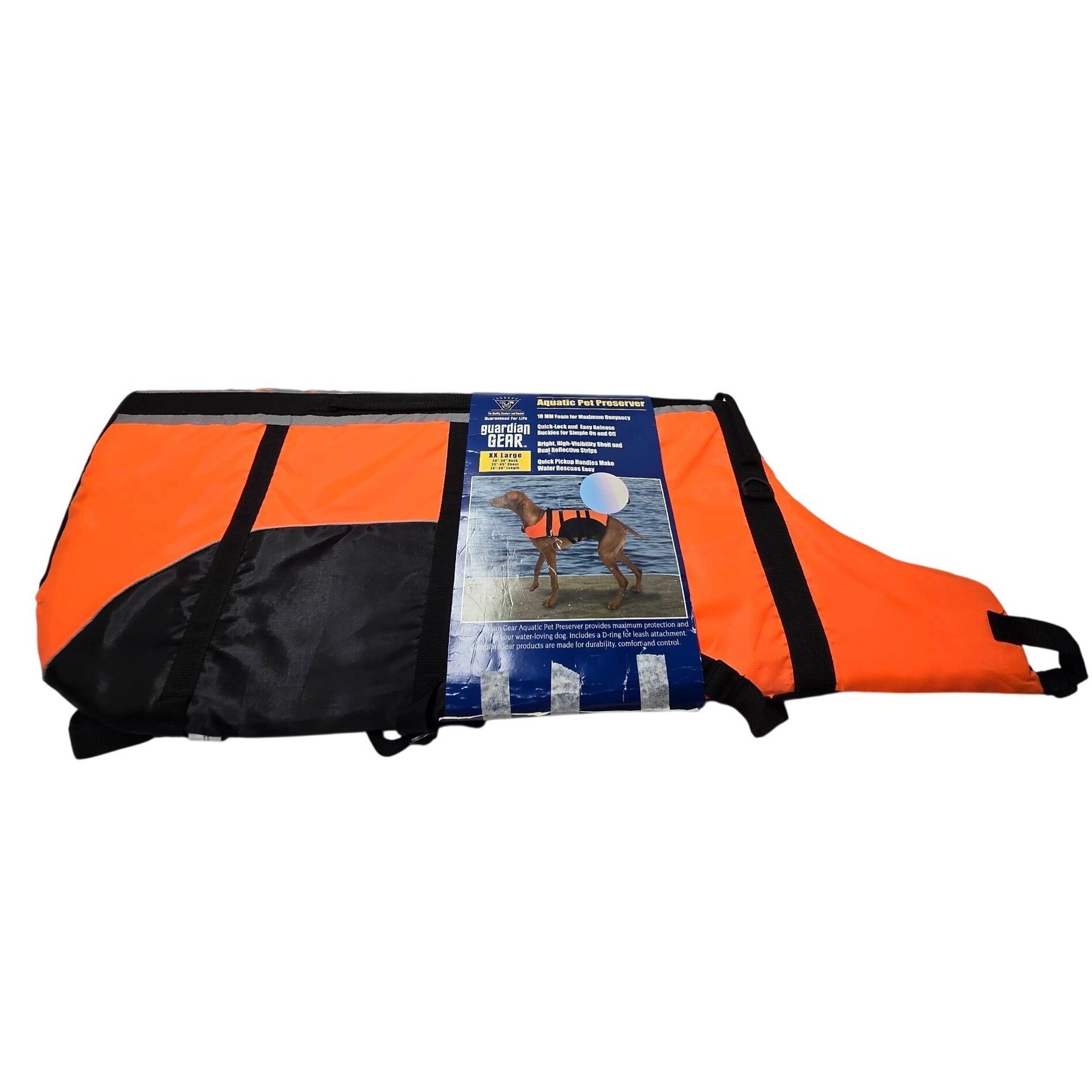Guardian Gear Aquatic Pet Preserver Dog Life Jacket Orange X...