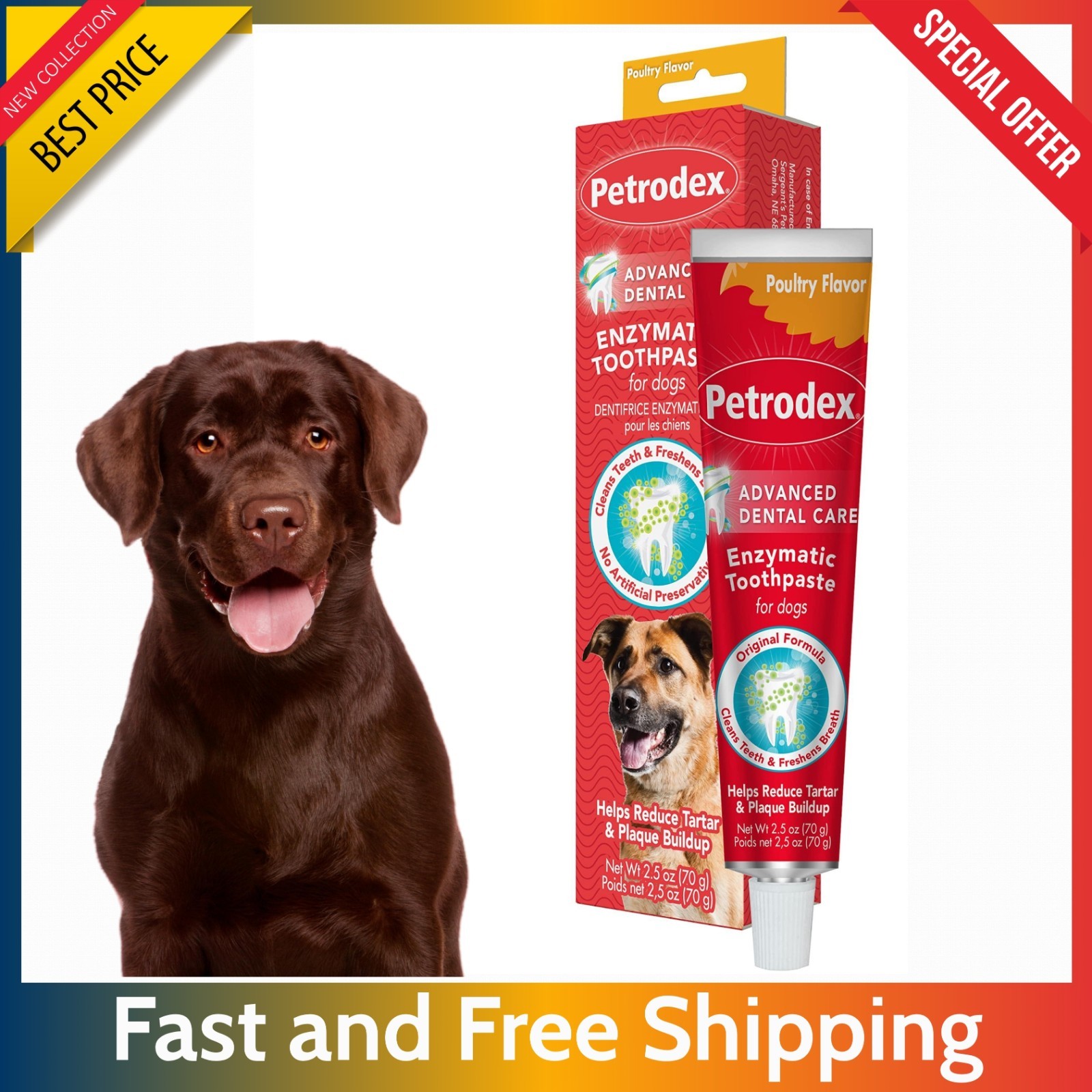 Petrodex Enzymatic Toothpaste for Puppies & Dogs - Poultry F...