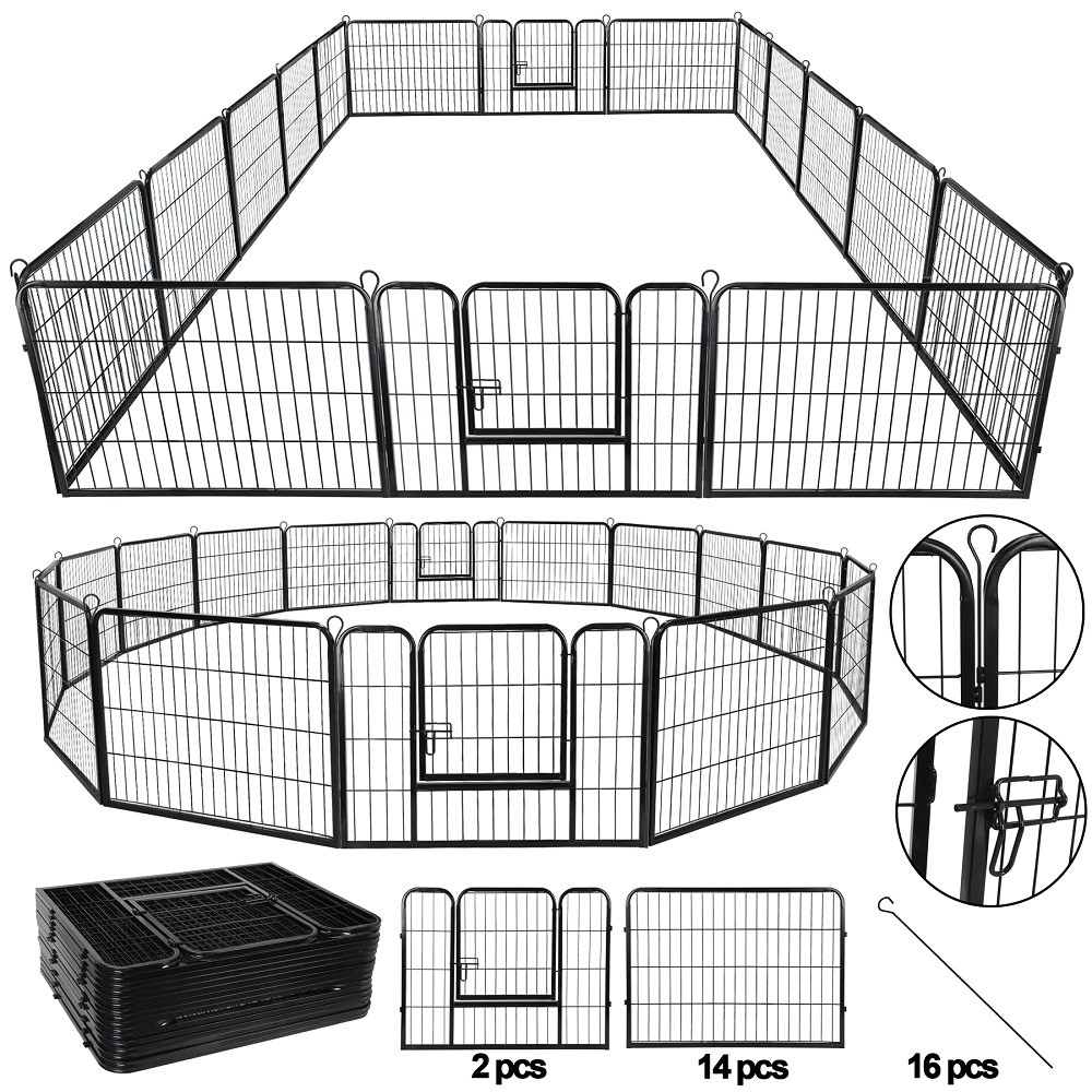 Heavy Duty Metal Cage Crate for Pets (16 Panels) - 40" x 24"...