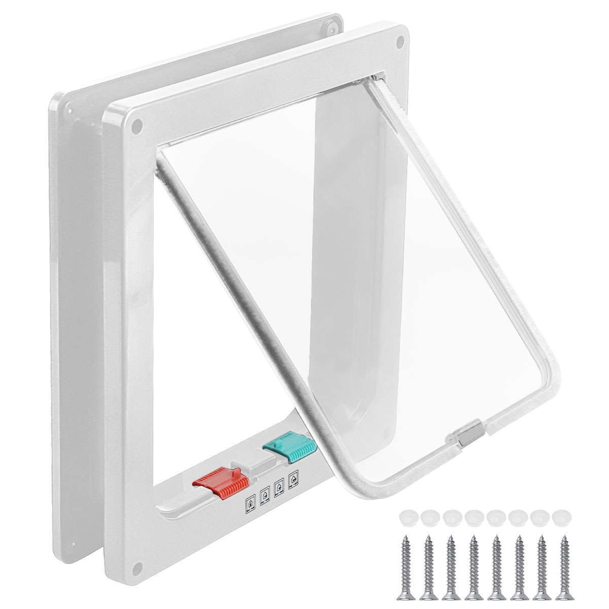 Cat Puppy Dog Magnetic Lockable Safe Flap Door Gate Frame, X...