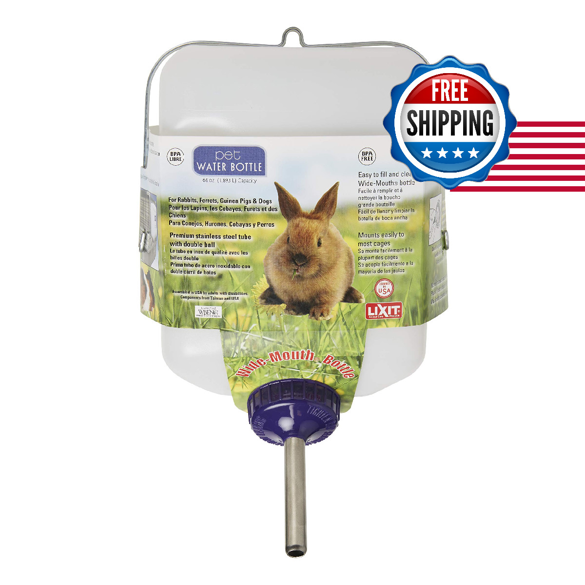 Lixit All-Weather Rabbit Water Bottle 64 Oz