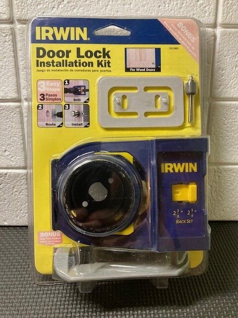 Irwin 3111001 Door Lock Installation Kit with Router Bit and...