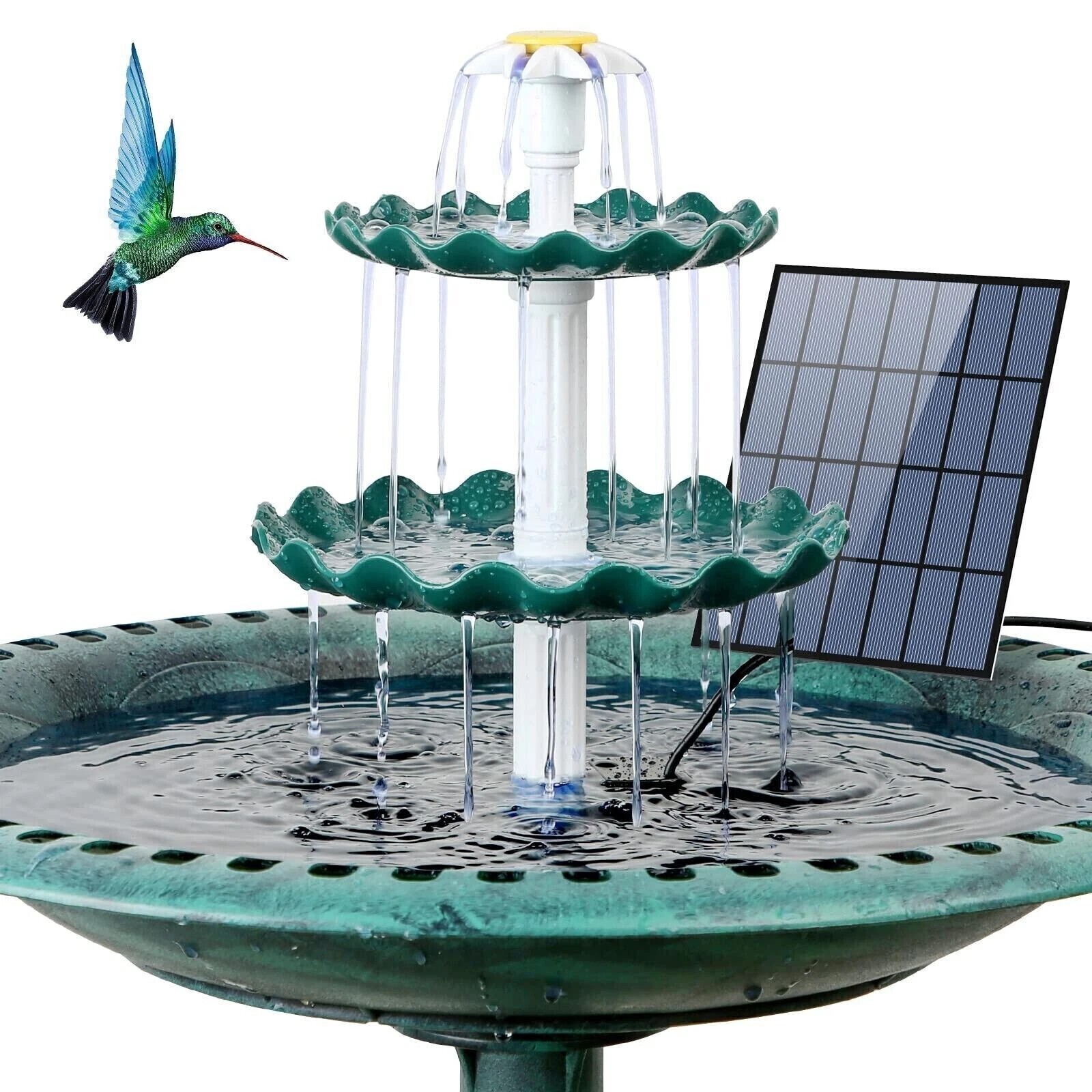 3-Tier Solar Bird Bath Fountain 3.5W for Outdoor