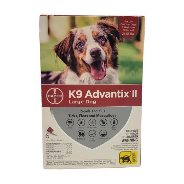 K9 Advantix II Flea & Tick Drops for Large Dogs (21-55 lbs)...