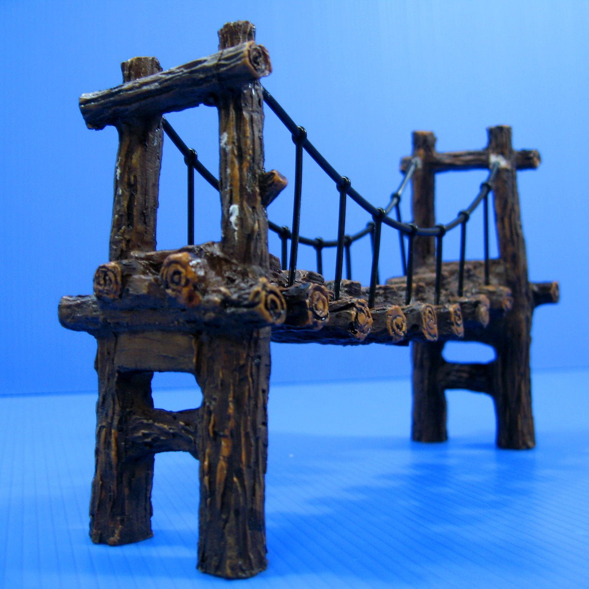 Drawbridge Aquarium Ornament - Cave Wood Decor for Resin Tan...