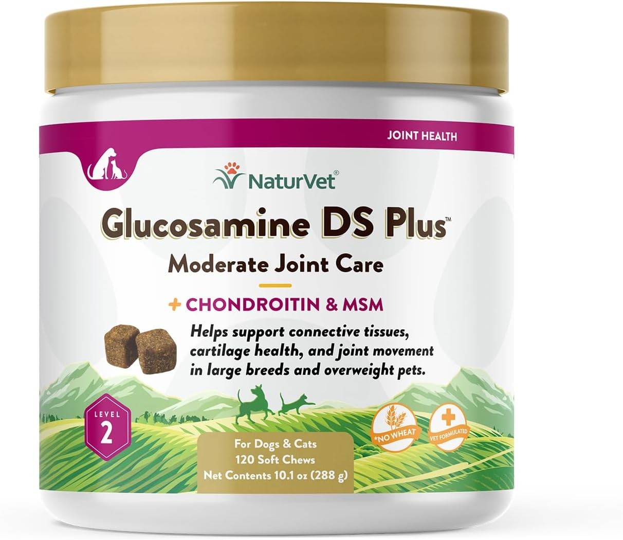 NaturVet DS Plus Soft Chews for Dogs - Glucosamine, MSM, Cho...