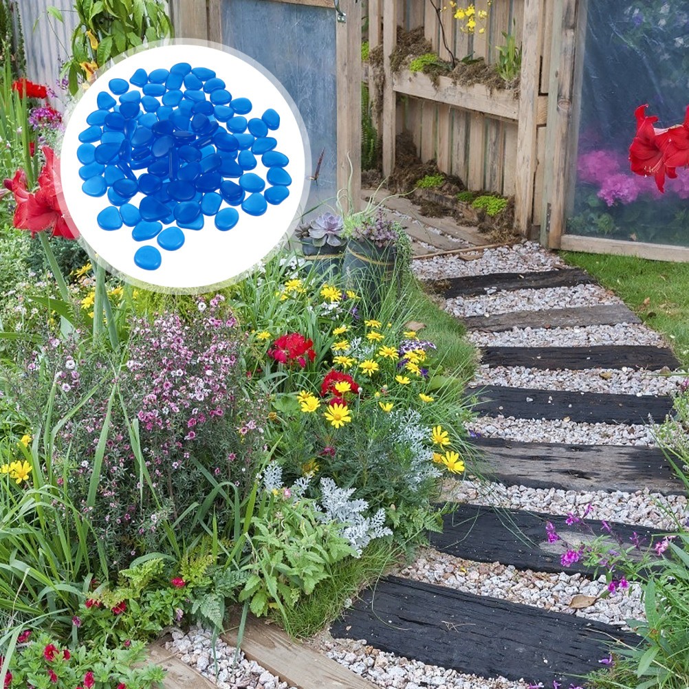 Luminous Stones Glow in The Dark Garden Pebbles Rocks Fish T...