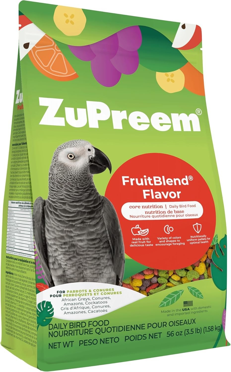 ZuPreem FruitBlend Bird Pellets 3.5 Lb Medium Large Birds