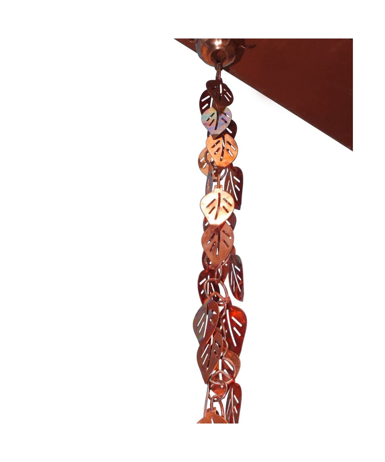 Monarch Rain Chain - Pure Copper Cascading Leaves - 8 Feet L...