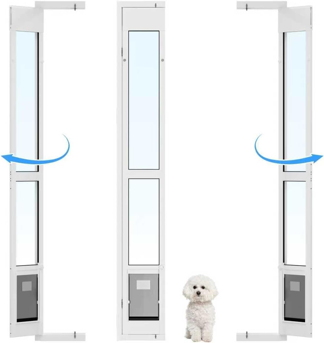 Sliding Glass Dog Door Adjustable Patio Pet Door Medium High...