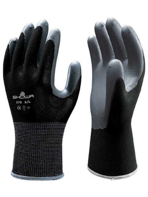 ATLAS FIT Gardening Gloves - Black Medium Showa Nitrile Glov...