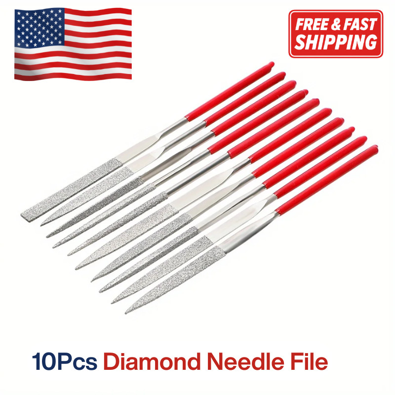 Diamond Needle File Set Titanium-Plated Jewelry Tool 10pc 14...