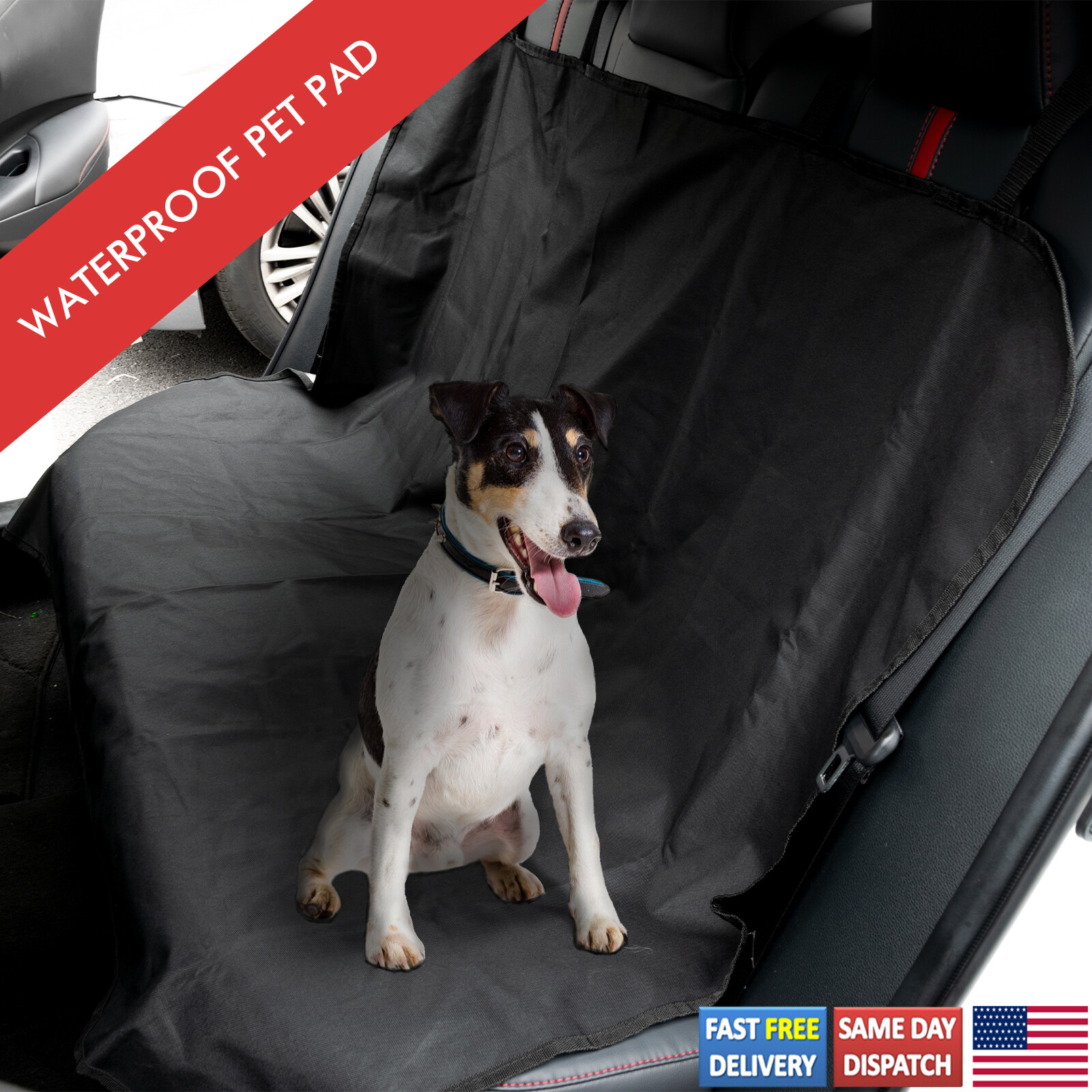 Black Waterproof Pet Seat Cover for Dogs, SUVs & Trucks (fit...