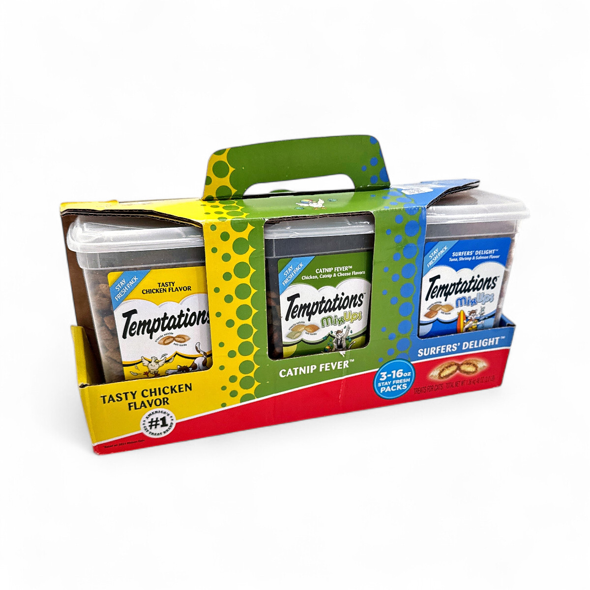 Temptations Cat Treats Variety Pack 16 Oz Tubs - 3 Pack