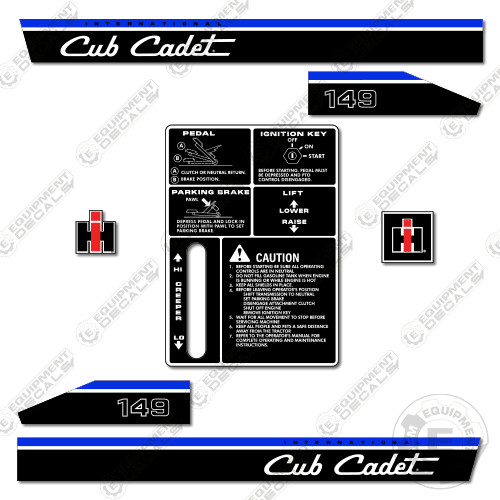 Cub Cadet 149 Decal Kit - Outdoor Vinyl Decals for Riding Mo...