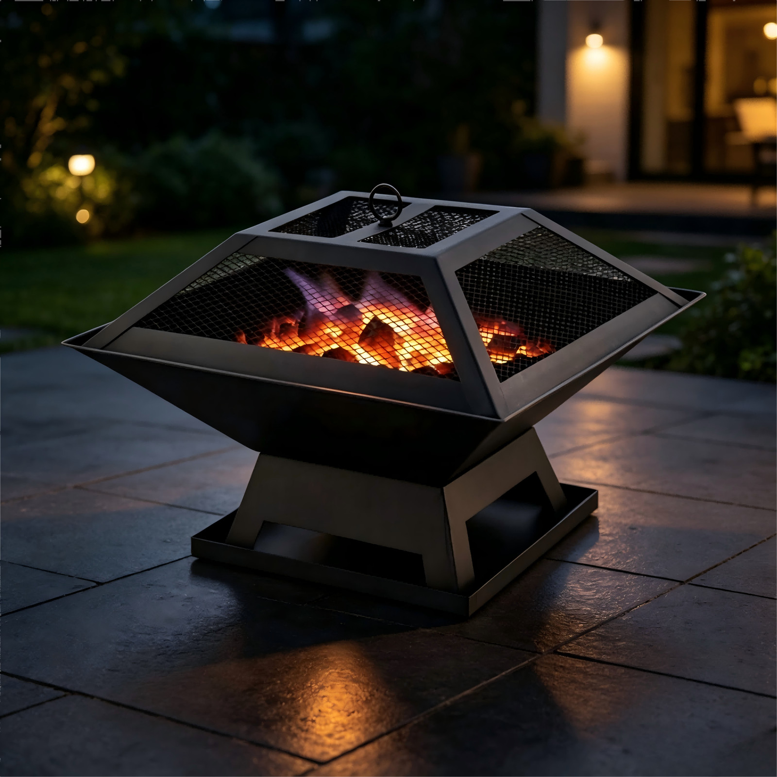 Outdoor Wood Burning Fire Pit Stove | Backyard Patio Bowl He...