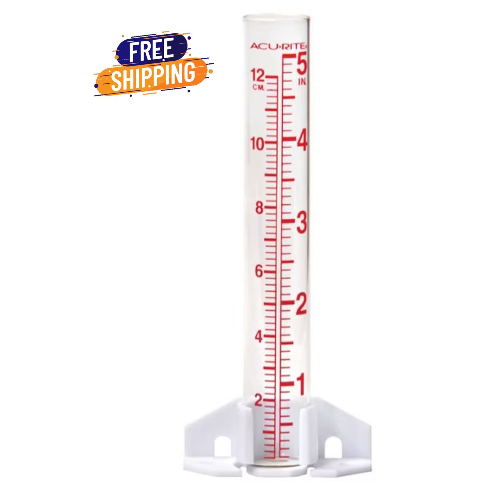 Acurite 5" Glass Rain Gauge - Clear