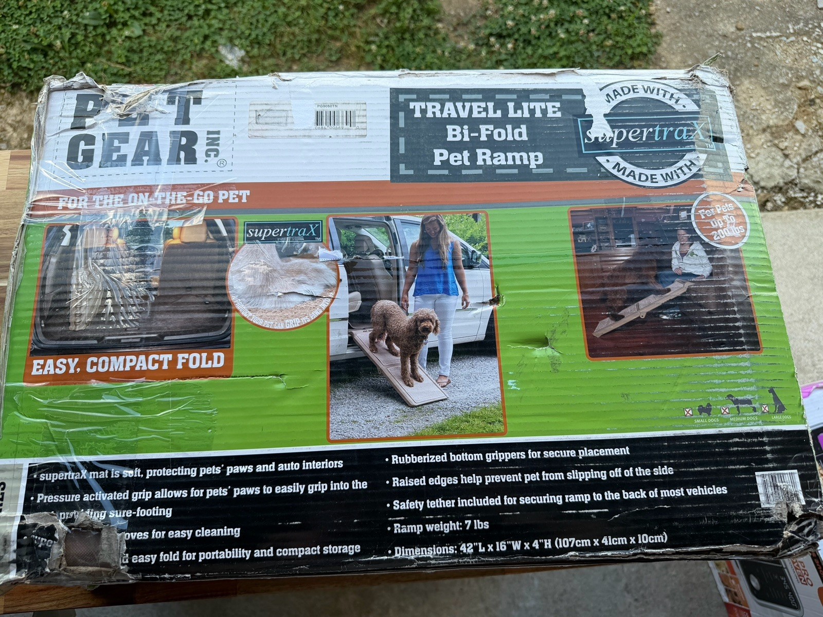 Pet Gear Super Trax Bi-Fold Travel Lite Pet Ramp - 42" x 16"...
