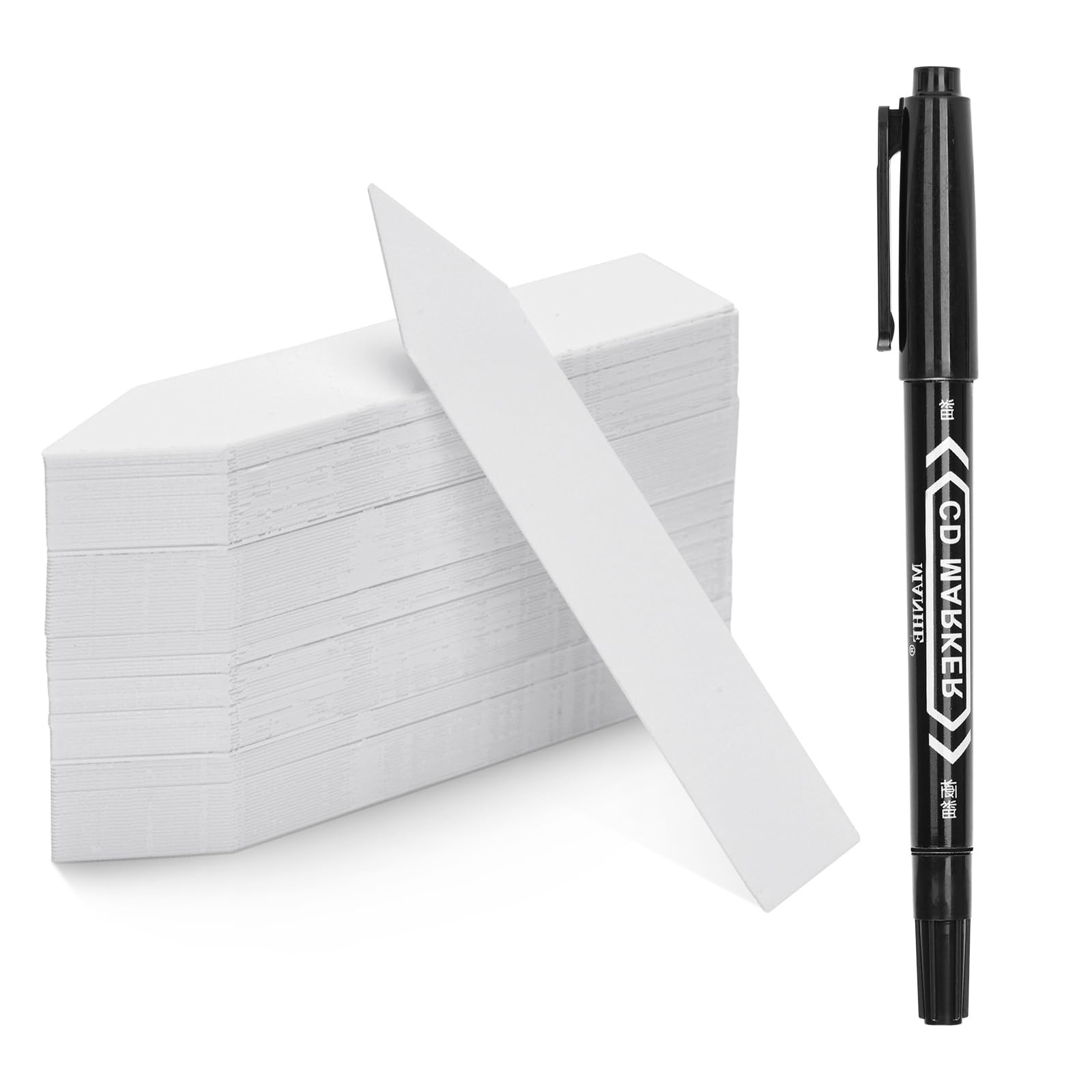 White Plastic Plant Labels - Garden Nursery Marker Tags (100...