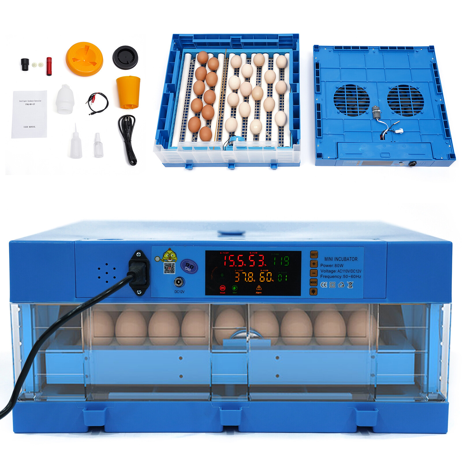 Egg Incubator Automatic Chicken Quail Chick Hatcher for Hatc...