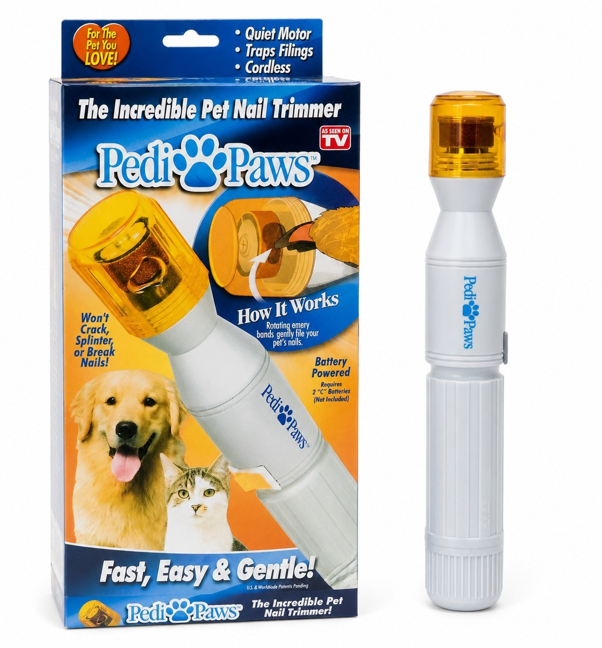Pedi Paws Pet Nail Trimmer Open Box - Dog & Cat Nail Grinder