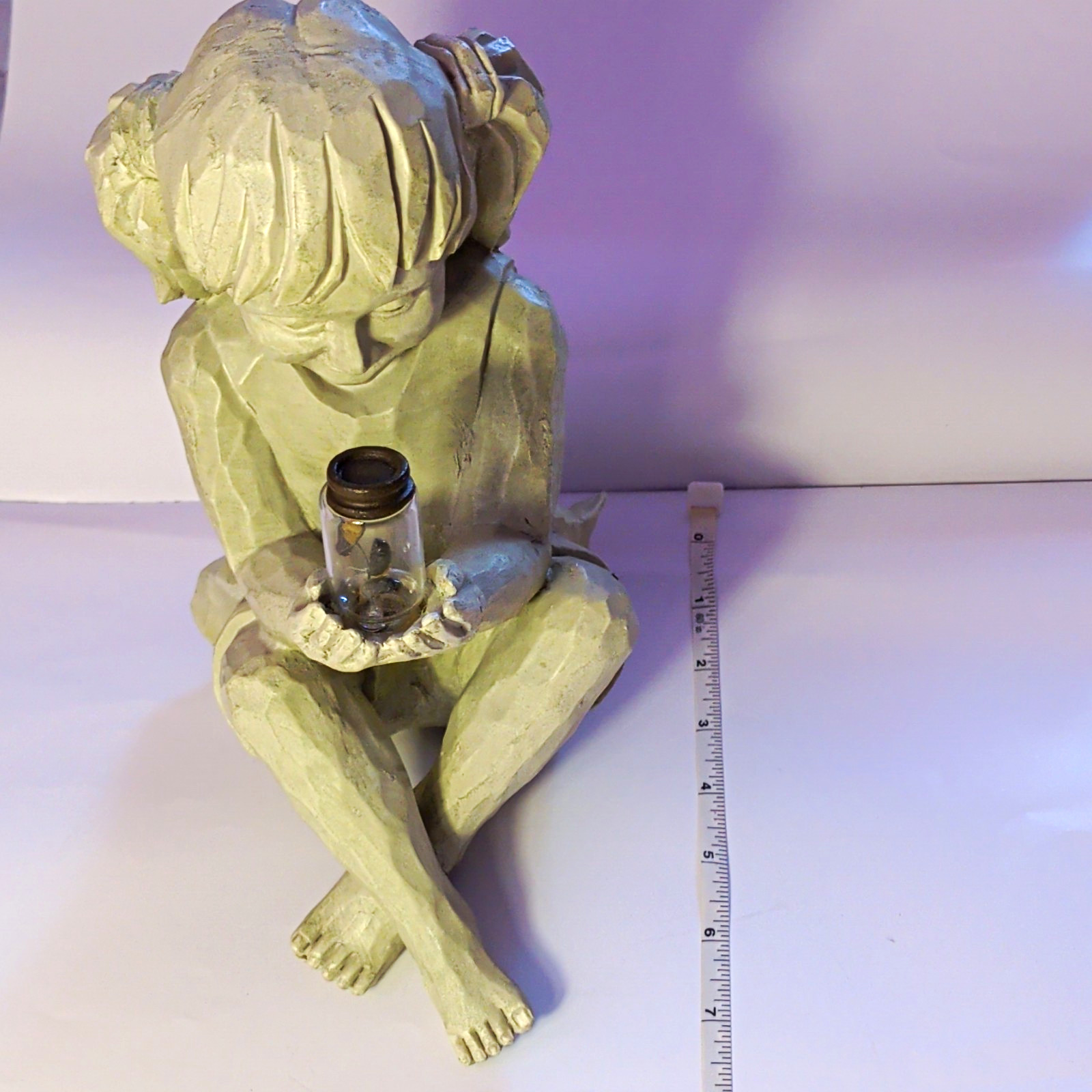 Resin Girl Figurine (10", Solar Powered Light)