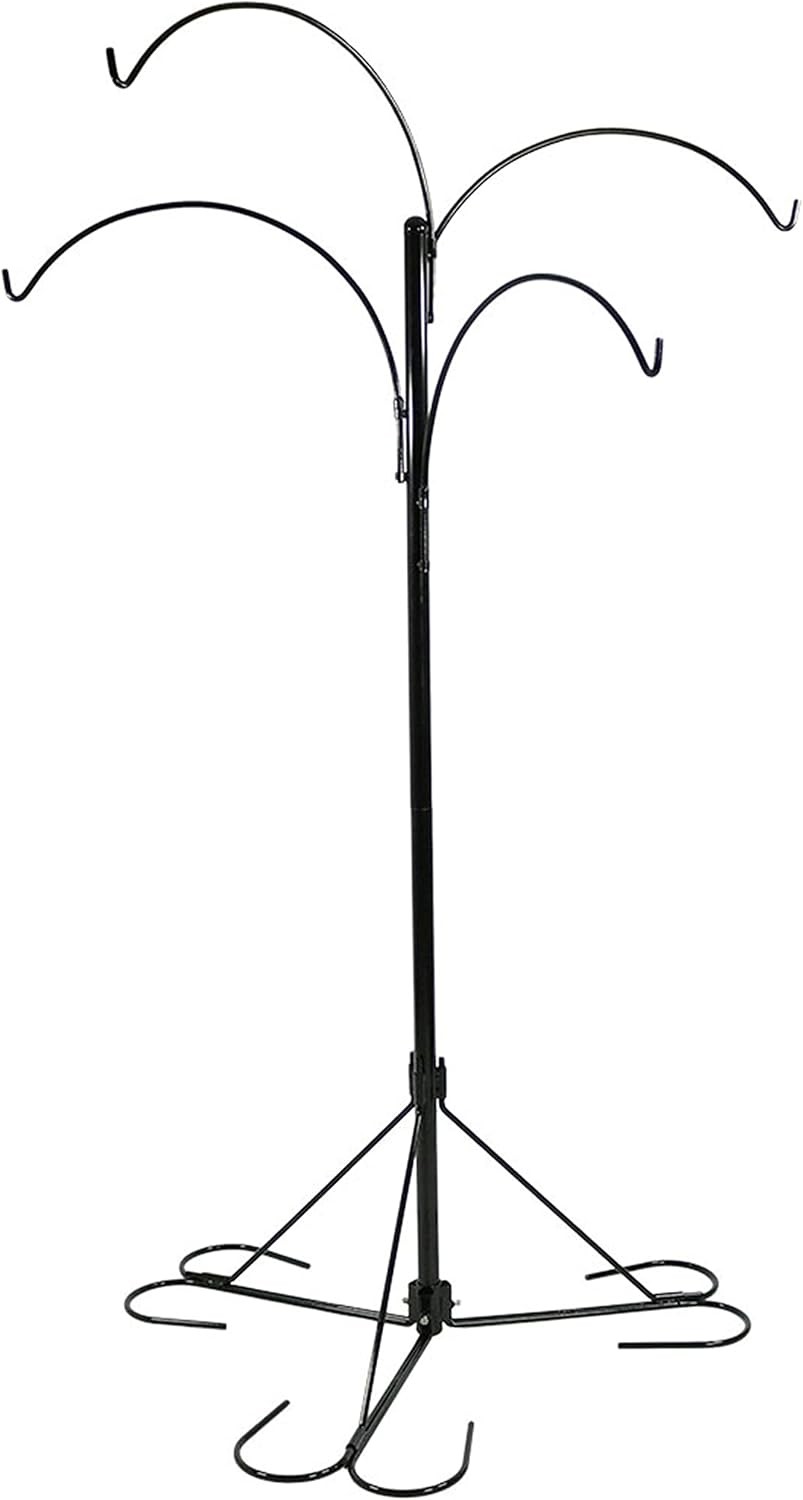 Sunnydaze 4-Arm Hanging Basket Plant Stand (Black) - 84"