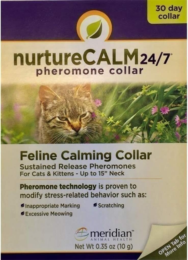 NurtureCALM 24/7 Feline Calming Pheromone Collar (Up to 15"...