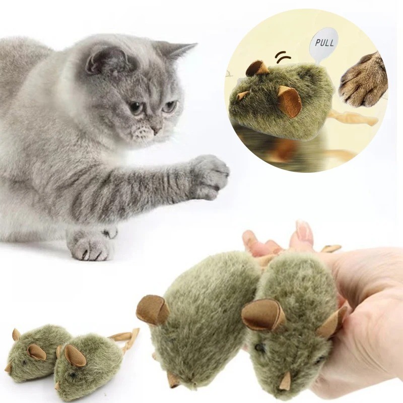 Squeaky Mouse Cat Toy - Chirping Chew Proof Interactive Kitt...