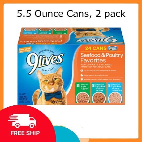 9Lives Seafood and Poultry Favorites Variety Pack, 5.5-Ounce...