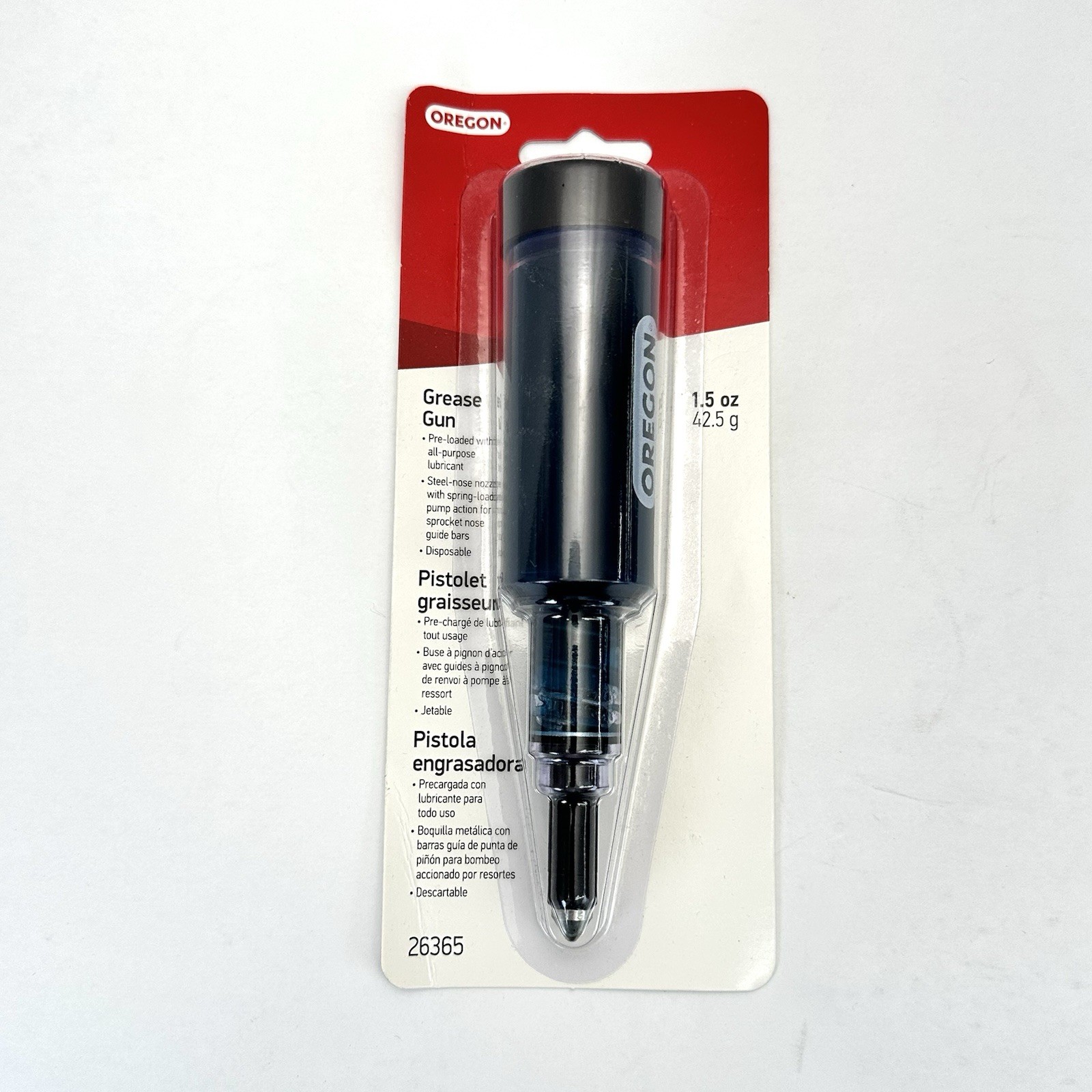 Oregon Chainsaw Grease Gun - Pre Loaded Lubricant - Easy Ref...