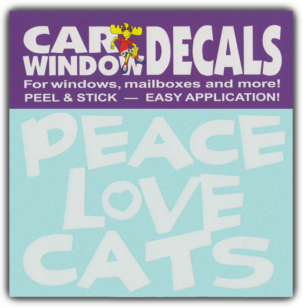 Peace Love Cats Car Window Decals — I Love Cats Stickers