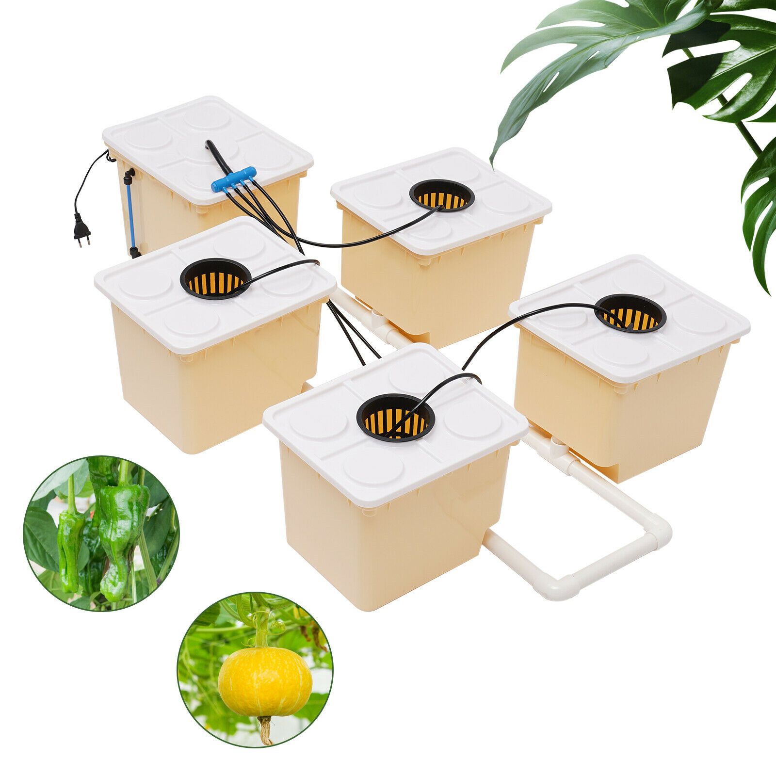 DWC Hydroponic Grow Bucket System - 4 Site Net Cups